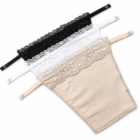 Cotton Clip On Camisole for Women Mock Lace  Cleavage Cover  Deep Neck Cover Up Inners Cami Secret  Slip for Women In