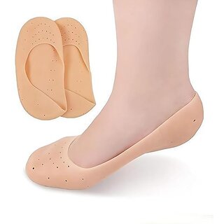 SWIFTSTYLE Waterproof Silicone Socks for Women & Men | Anti-Crack Heel Protector | Shoe Bite Pad | Silicon Foot Cover for Cracks | Rain Socks | Reusable Insole Support (Full Heel, 1 Pair)