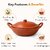 Natural Clay Kadhai with Lid  Handles Traditional Earthen Cooking Pot 1 Pc