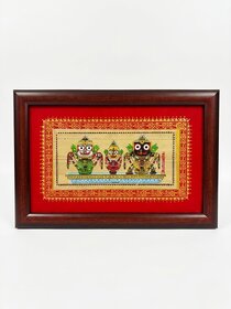Traditional Jagannath Palm Leaf Art Frame for Home Dcor  Handmade Odisha Wall Hanging Featuring Jagannath Balabhadra S