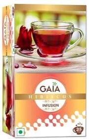 GAIA Green Tea Hibiscus Caffeine Free Infusion Tea Bags Box (25 Bags)
