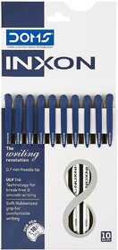 Pack of 10 WildProducts Inxon Blue Ball Pens 0.7mm  Soft Rubberized Grip, Smooth Writing