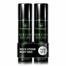 Greenblsum Rock Stone Body Deo - Pack of 2 (75ml Each) Long Lasting Fragrance