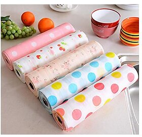 (Pack of 1) Antislip PVC Kitchen Liner Mat Roll  45x200 cm, Multicolor, Drawer  Table Protector