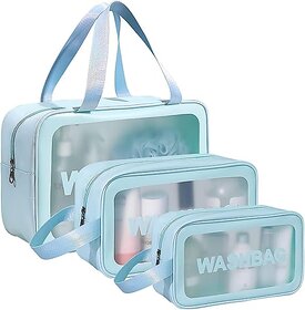 Travel Makeup Pouch Set Toiletry Bag Cosmetic Organizer Bag for Women and Girls Toiletry Storage Kit Set of 3TRAN-919