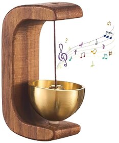 CRIYALE Door Bell, Wooden Door Bell Without Wire Send Adhesive Tape, Dopamine Store Entrance Doorbell, Sound for Homes, Restaurant, Decoration Multifunctional (Dark Wood)