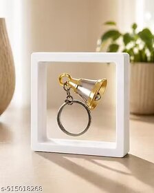 (Pack of 1) Premium Metal Bell Keychain | Gold & Silver Finish Key Ring with Soft Bell Sound for Car, Home & Office Keys