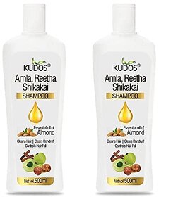 (Pack of 2) Kudos Amla, Reetha, Shikakai Shampoo