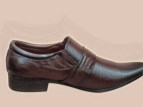 LT Brown Men's Formal Slip-On Shoes with TPR Sole | Comfortable Office & Casual Wear
