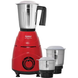 Maharaja Whiteline Mixtron Classic Mixer Grinder with 3 Jars - 500W (Red)