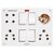 Combined Extension Box 4 Switch 3 Socket with holder
