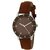 HRV CutGlass Brown Leather Women Watch