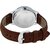 HRV CutGlass Brown Leather Women Watch