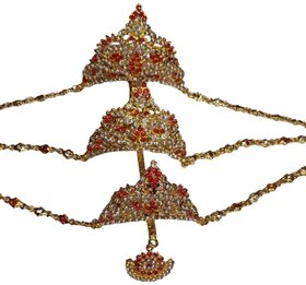Crown Three 3 Steps Crown Free Size For Bharatanatyam Dance Performance