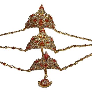 Crown Three 3 Steps Crown Free Size For Bharatanatyam Dance Performance