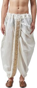 DISONE White Silk Readymade dhoti for Men
