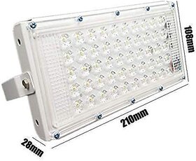 (Pack of1) Morex Aluminium 50W Ultra Thin Slim Ip65 Led Flood Outdoor Brick Garden Light White Color