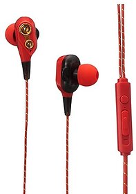 Unv 4Dbase Wired In Ear Earphone With Mic (Red)