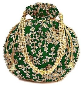 Jaipuri Satin Potli Bag/Designer Embroidered Potli/Wedding Bags For Women/Embroidered Clutch Purse/Potli Bag/Velvet Wedding Favor Bags