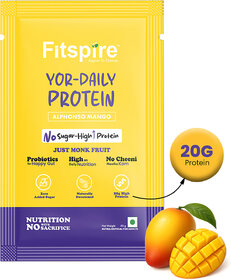 Fitspire YOR DAILY 20g High protein | Pre & Probiotics For Easy Digestion Whey Protein (50 g, Alphonso Mango)