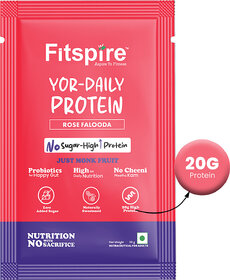 Fitspire YOR DAILY 20g High protein | Pre & Probiotics For Easy Digestion Whey Protein (50 g, Rose Faluda)