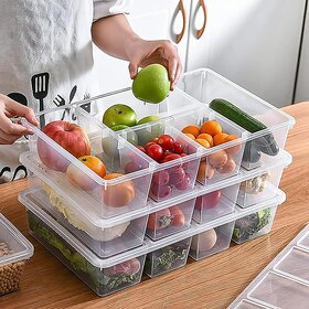 Plastic Divided Veggie Tray With Lid Clear Snackle Box Charcuterie Container For Fridge Organizer Bins 5 Compartment Sna