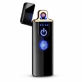 USB Rechargeable Electric Lighter, Touch Sensor Windproof Flameless Cigarette Lighter with Tungsten Coil, Type-C Chargin