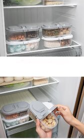 Set of 1 Reusable Plastic Food Storage Containers with Lids,Refrigerator Crisper Box Fresh Snacks Fruit Storage Box, Tra