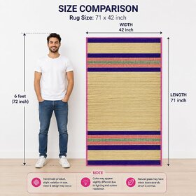 Chatai for Floor - Traditional Korai Pai Grass Sleeping Bamboo Mat for Home - Handwoven Cool Madur Chape Paai Mat for Yo