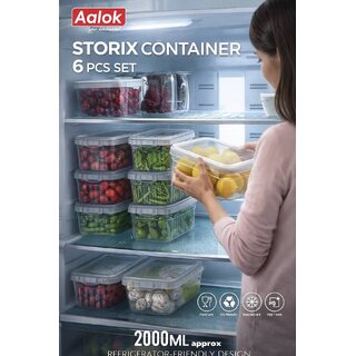 Fridge Storage Container - Pack of 6 Boxes  Durable, Air-Tight  Space Saving Fruits  Vegetables Organizer Boxes For R