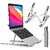 6 Angles Adjustable Aluminum Ergonomic Foldable Portable Tabletop Laptop/Desktop Riser Stand Holder Compatible for MacBook, HP, Dell, Lenovo & All Other Notebook (Grey)