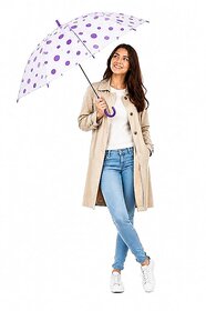 Transparent Polka Dot Umbrella for Women & Girls | Automatic Open | Clear Bubble Rain Umbrella | Lightweight Windproof Waterproof Stylish Chhatri for Travel outdoor use