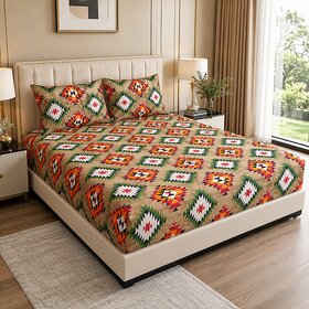 Abhayam Home Cotton Double Bedsheet with 2 Pillow Covers