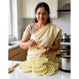Idiyappam Plates, Natural Palm Leaf Plates, String Hopper Plate - Set of 7, idiyappam Thattu