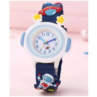 EvoNest Kids Astronaut Space Watch  3D Cartoon Rocket & UFO Silicone Strap Analog Wristwatch for Boys & Girls