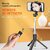 Premium R1 Bluetooth Selfie Sticks with Remote, 3-in-1 Multifunctional Selfie Stick Tripod Stand Mobile Stand Compatible with All Phones (Black)