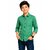 Boys Solid Long Sleeve Button-Up Shirt with Chest Pocket , Spread Collar