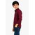 Boys Solid Long Sleeve Button-Up Shirt with Chest Pocket , Spread Collar
