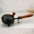 Round Metal Dhoop Dani with Handle  Dhuni Burner  Bakhoor Burner  Dhuna for Pooja  Dhoop Holder with Wooden Handle