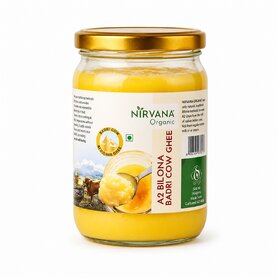 Nirvana Organic A2 Bilona Badri Cow Ghee, 500 ml - Premium Quality  Nutrient-Rich