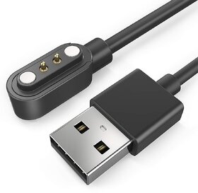Storm Smartwatch Charger for 2 Pin (Wave Call  Wave Lite Smartwatch) 0.6 m Magnetic Charging Cable, (Black)