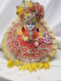 Handcrafted Laddu Gopal Poshak with Matching Mukut | Bal Gopal Heavy Designer Dress Set