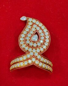 Red Zircon Mukut Crown for Deity Idols  Laddu Gopal Size 7 and 12-Inch idols