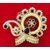 Blue Zircon Mukut Crown  Floral Stonework, Pearl Accents (Size 4/5 Laddu Gopal)