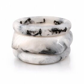 Marble Pattern Plastic Bangle Set for Women Size 2.4 White Black Chunky Stackable Fashion Bangles Lightweight Bracelets
