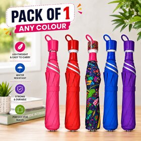 (Pack of 1) Assorted Stylish Design Satin Umbrella for Women, 2 Fold with UV Protection  Auto Open Function, Ladies Two Fold Umbrella (Colour  Design May Vary) Umberalla