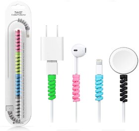 4 Piece Spiral Charger Cable Protectors for Wires Data Cable Saver Charging Cord Protective Cable Cover_Play-805