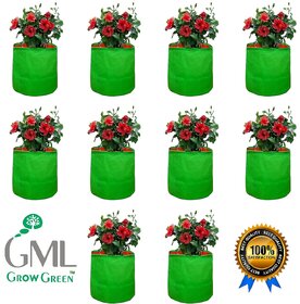 GML GROW GREEN Terrace Gardening Leafy Vegetable Grow Bag (9X 9 Inches, Green) - Pack of 10Play-938