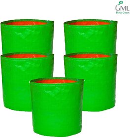 (Pack of 5) GML Grow Bags 12x12 inches, 240 GSM Strong, Terrace Gardening Vegetable Planting Bag