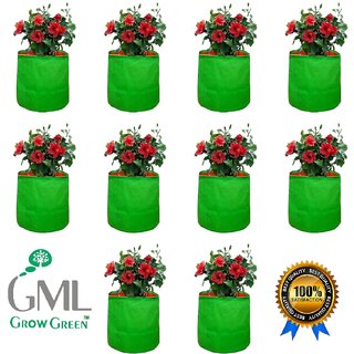 GML GROW GREEN Terrace Gardening Leafy Vegetable Grow Bag (9X 9 Inches, Green) - Pack of 10Play-938